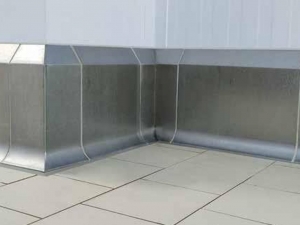 Hygienic stainless steel baseboards